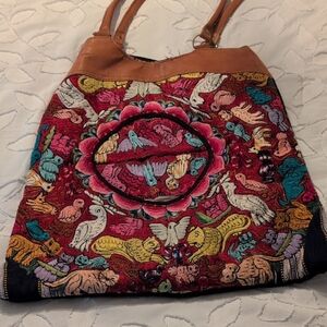 Handmade Artisan Embroidered Animal Shoulder Bag